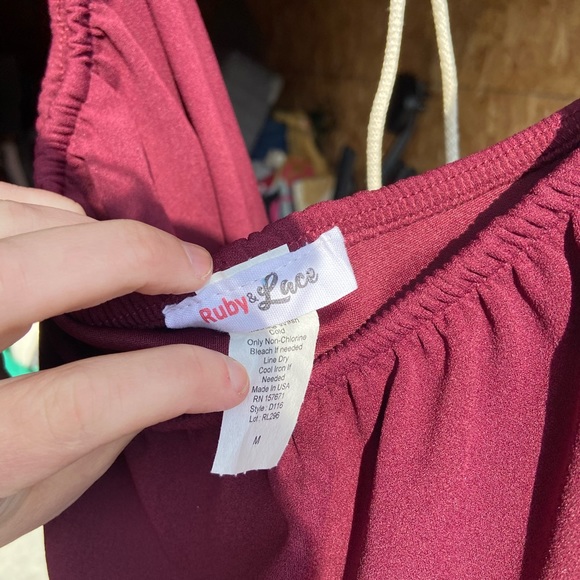 Maroon Strapless Dress - Picture 2 of 2